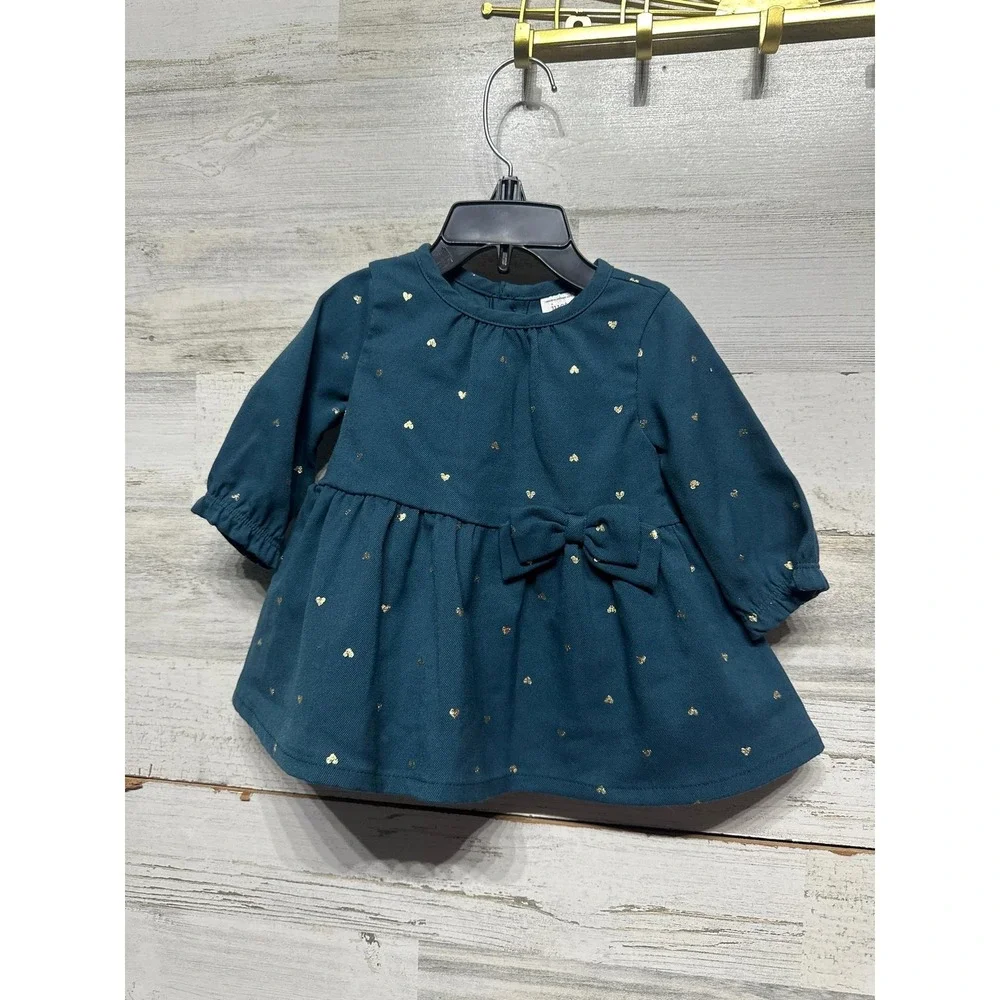 Jessica Simpson Carter's Baby Girls 3-6M Teal Floral‎ Heart Outfit Lot EUC